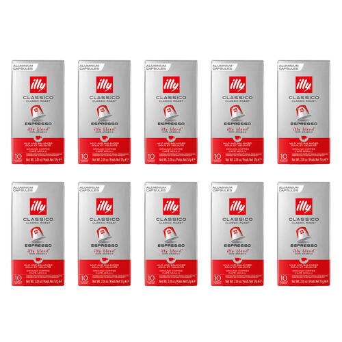 10x 10pc illy Nespresso Compatible Espresso Capsules Classico Classic Roast