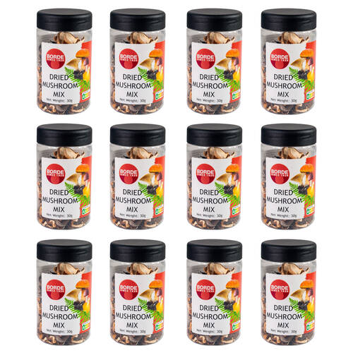 12PK Borde Dried Four Forest Mushroom Mix for Cooking Versatile Ingredient 30g
