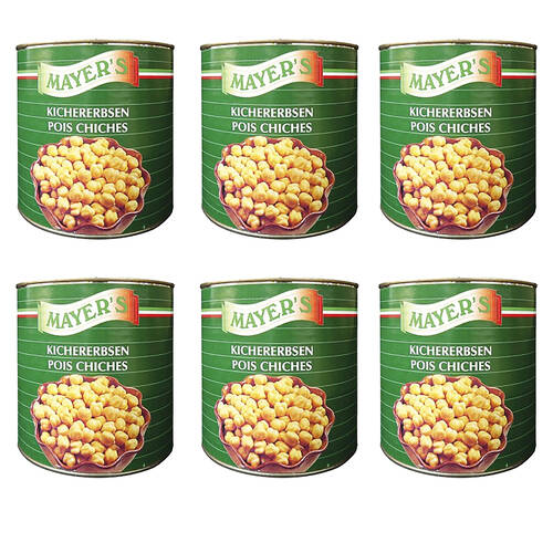 6PK Mayers Canned Chickpeas in Brine Versatile Legume for Cooking 2.5kg