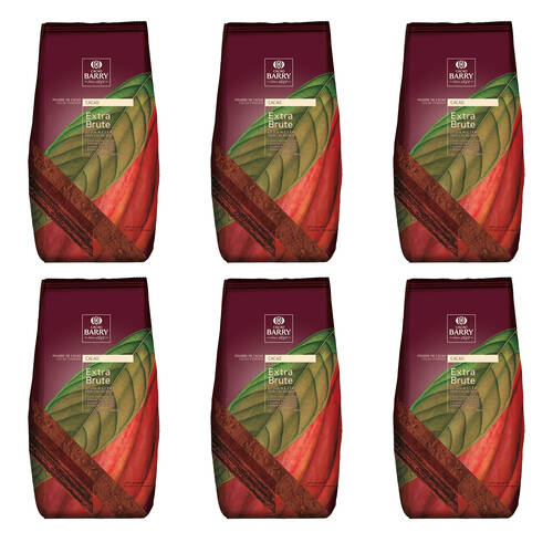 6PK Cacao Barry Cocoa Powder Extra Brute Cooking Ingredient/Decoration 1kg