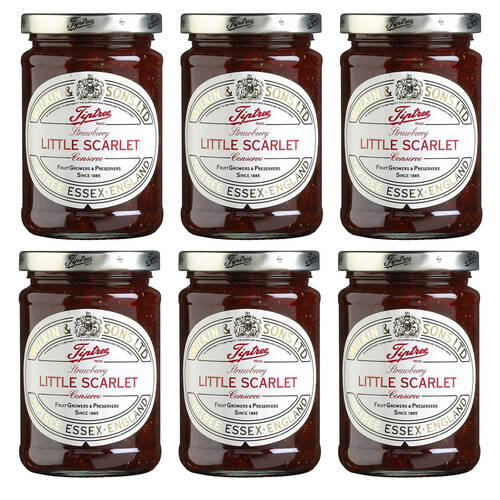 6PK Tiptree Little Scarlet Strawberry Conserve/Jam Jar Spread/Topping 340g