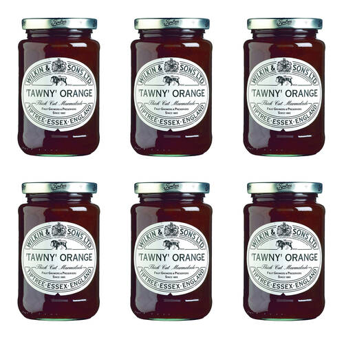 6PK Tiptree Tawny Orange Thick Cut Marmalade/Jam Jar Spread/Topping 340g