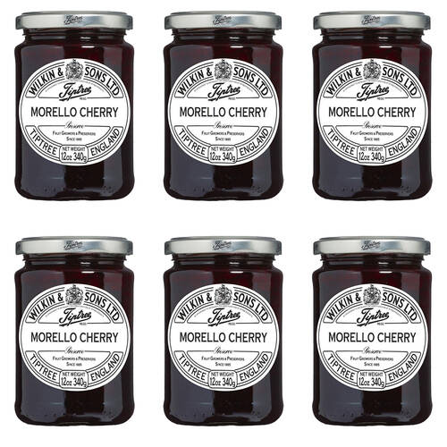 6PK Tiptree Morello Cherry Preserve/Jam Jar Spread/Topping Gluten Free 340g