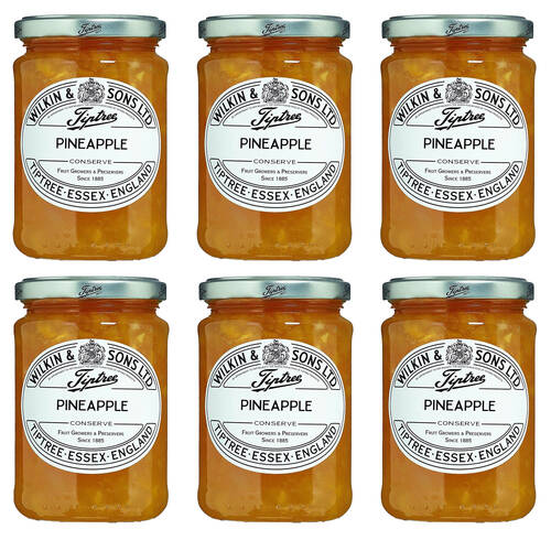 6PK Tiptree Pineapple Conserve/Jam Jar Spread/Topping Gluten Free 340g