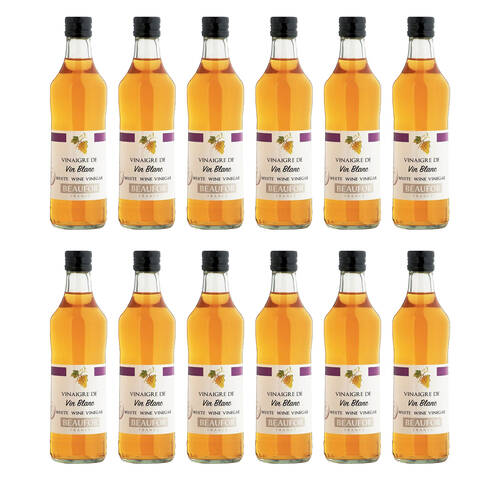 12PK Beaufor White Wine Vinegar Glass Bottle For Salads/Cooking 500ml