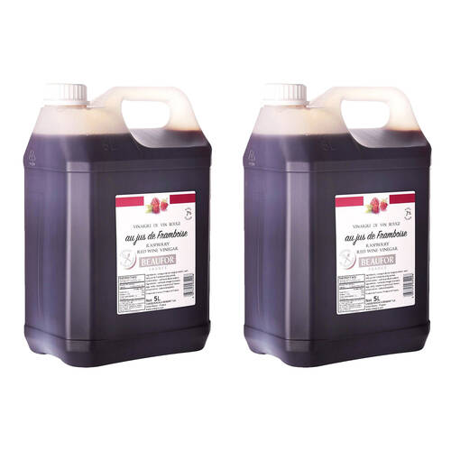 2PK Beaufor Raspberry Red Wine Vinegar Bulk Easy Pour Jug For Salads/Cooking 5L