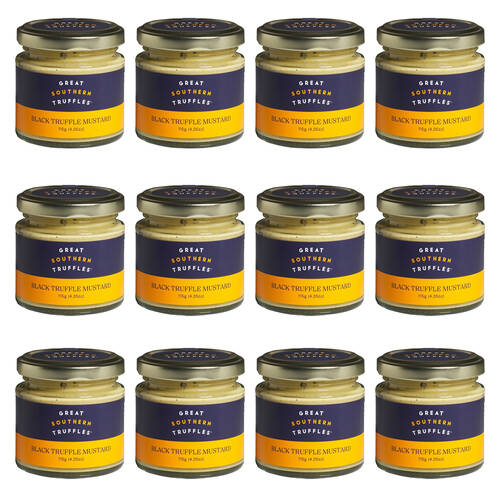 12PK Great Southern Gourmet Black Truffle Infused Dijon Mustard Jars 115g