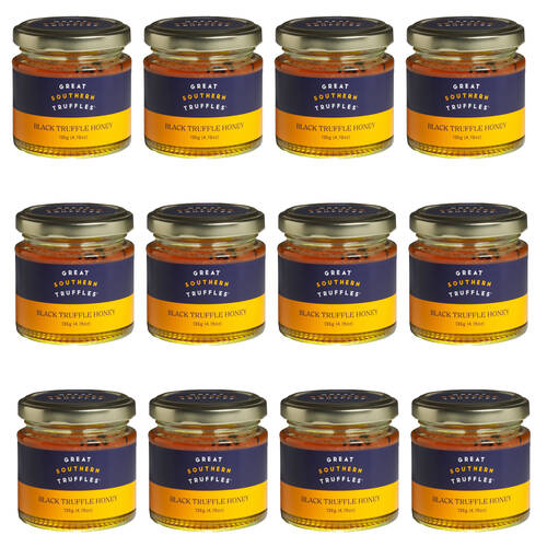 12PK Great Southern Gourmet Black Truffle Infused Amber Honey Jars 135g