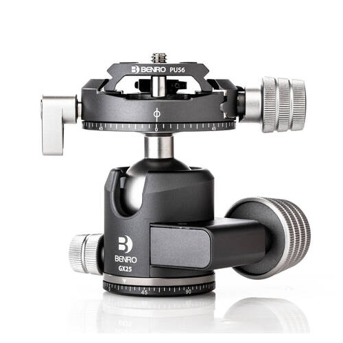 Benro GX25 Low Profile Ball Head PU56 Plate Camera Mount Upto 25kg Black