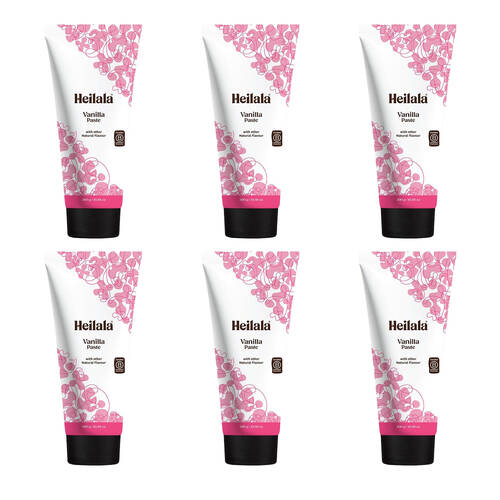6PK Heilala Vanilla Paste with Real Ground Beans Easy Squeeze Tube Baking 300g