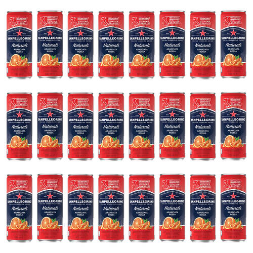 24PK San Pellegrino Aranciata Rossa Sparkling Blood Orange Soft Drink 330ml