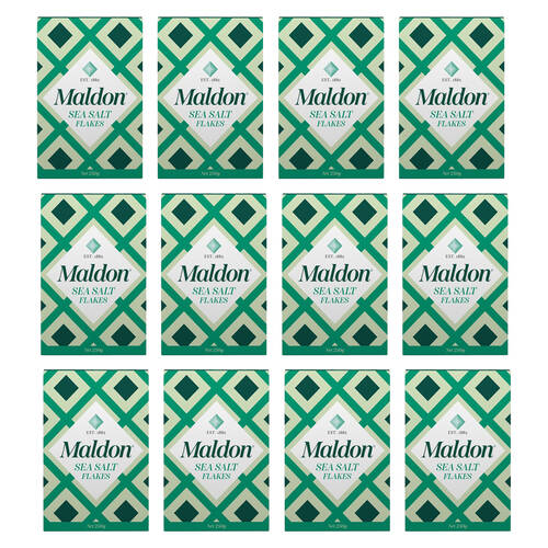 12PK Maldon Finishing Crunchy Sea Salt Flakes Kosher Certified Organic 250g