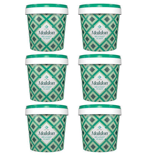 6PK Maldon Crunchy Finishing Sea Salt Flakes Kosher Certified Organic 570g