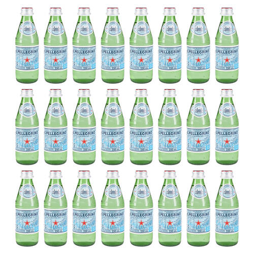 24PK San Pellegrino Italian Sparkling Mineral Water Green Glass Bottle 250ml