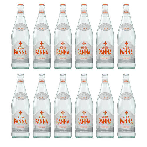 12PK Acqua Panna Premium Italian Still Mineral Water w/Glass Bottle 1L