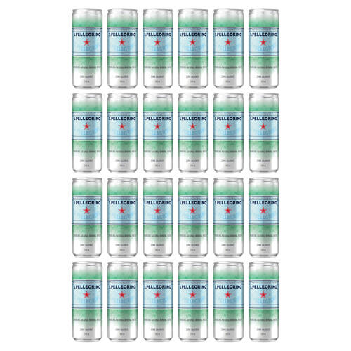 24PK San Pellegrino Italian Sparkling Mineral Water Slim Can Unflavoured 330ml