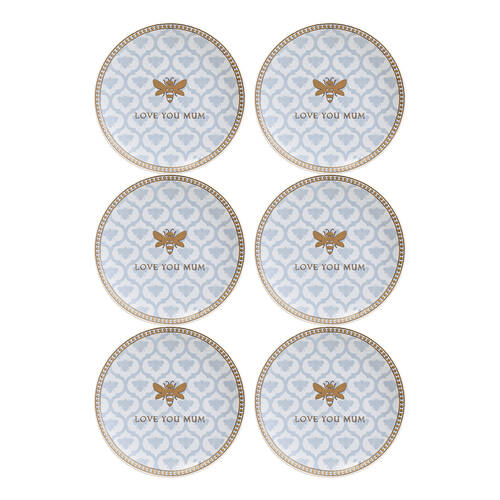 6PK LVD Bee Dish Ceramic Home/Office Decor Round 10cm Mum