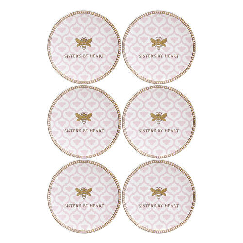 6PK LVD Bee Dish Ceramic Home/Office Decor Round 10cm Sister
