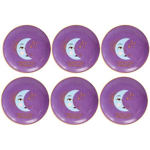 6PK LVD Ceramic Trinket Plate Moon Astrology Decorative Home Decor