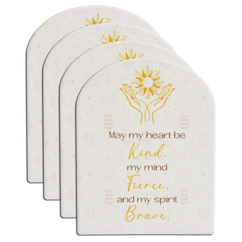 4PK LVD Standing Ceramic 11x14cm Gift Plaque Decor - Kind Free Brave