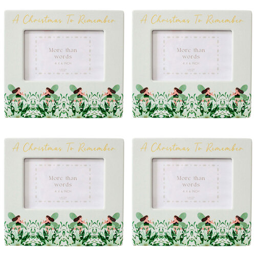 4PK LVD Ceramic/Glass 4x6'' Photo Frame Christmas Home Decor