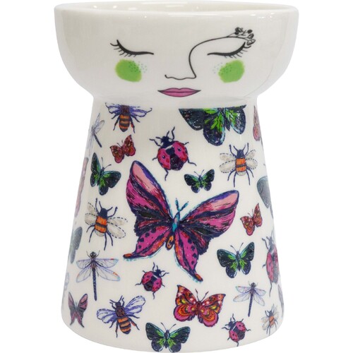 LVD Ceramic Doll Vase Home Tabletop Decor 11.5cm - Butterfly