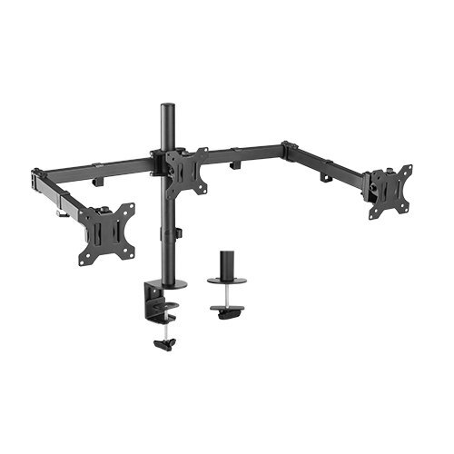 Brateck Triple 13'-27' Screens Economical Double Joint Steel Monitor Arms