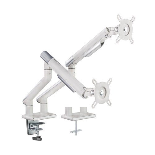 Brateck Dual 17'-32' Monitor Premium Slim Aluminum Spring-Assisted Arm White
