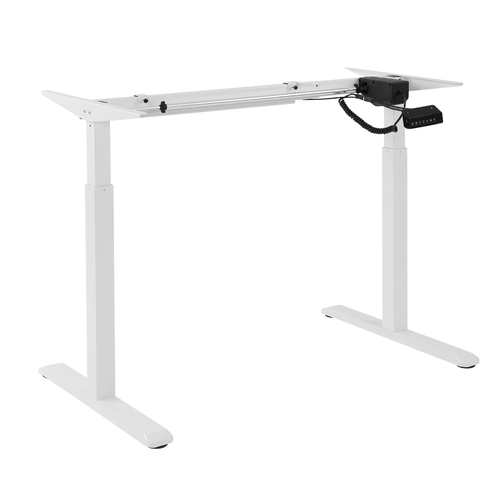 Brateck 2-Stage Single Motor Electric Sit/Stand Desk Frame Only/Control Panel Wh