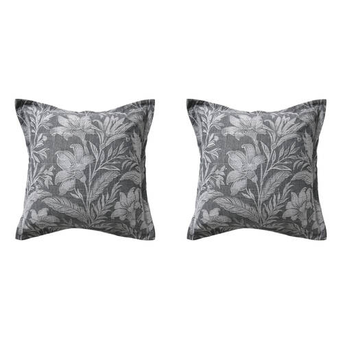 2PK Bianca Maidstone Poly/Cotton European Square Pillowcase 65x65cm Grey