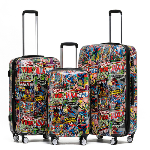 3pc Marvel Comic Retro Wheeled Suitcase Luggage Set