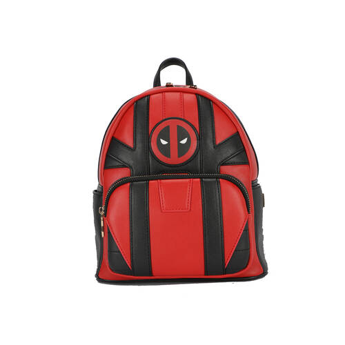 Marvel Deadpool Deluxe PU Leather Backpack 25x12cm - Black/Red