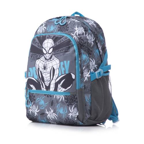 Spiderman Marvel Teen Backpack Kids School Bag W/ Mesh Side Pockets 44cm Blue