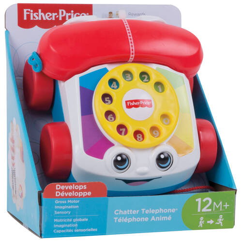 Mattel Fisher Price Chatter Telephone Pull Toy 19x23cm Toddler 12m+
