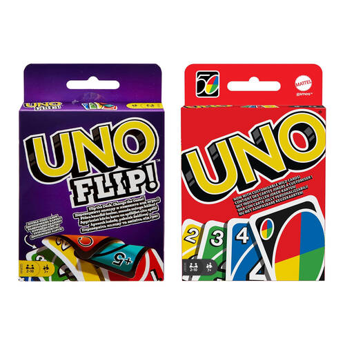 2pc Mattel UNO Flip and UNO Original Card Game Kids/Family Set 7y+