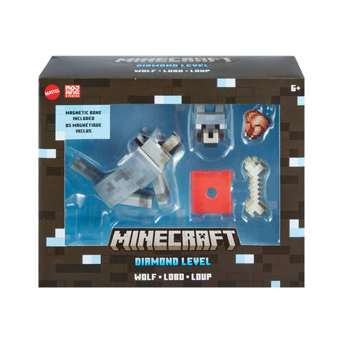 Mattel Minecraft Diamond Level Wolf Action Figure 14cm Asstd 6y+