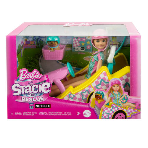 Mattel Barbie Stacie To The Rescue Doll w/ Go-Kart 26cm Kids - Pink 3y+
