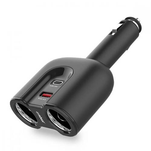 Mbeat Gorilla Power Dual Port USB-C PD & QC3.0 Car Charger w/ Cigar Lighter Splitter