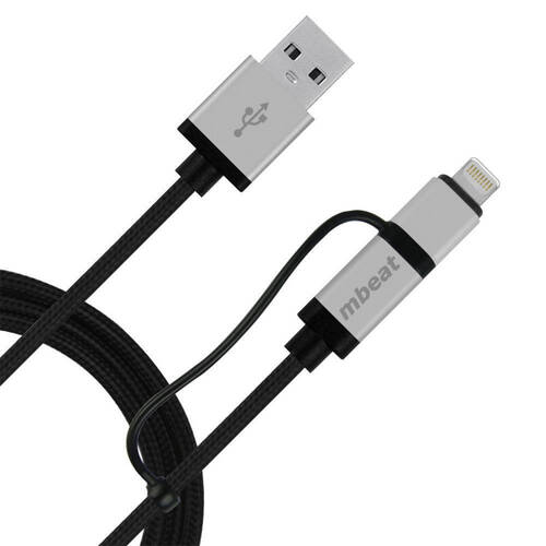 mbeat MFI Lightning to USB Lead w/ Micro USB Data