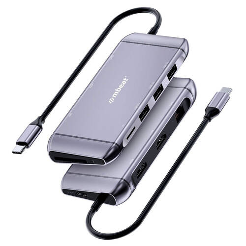 Mbeat Elite X11 Dual HDMI 9-in-1 USB-C Docking Station - Space Grey