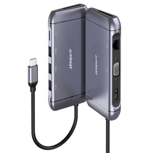 Mbeat Elite X9 9-in-1 USB-C Docking Station - Space Grey