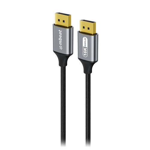 mbeat Tough Link 1.8m 16K DisplayPort Cable 40 Gbps Bandwidth Space Grey
