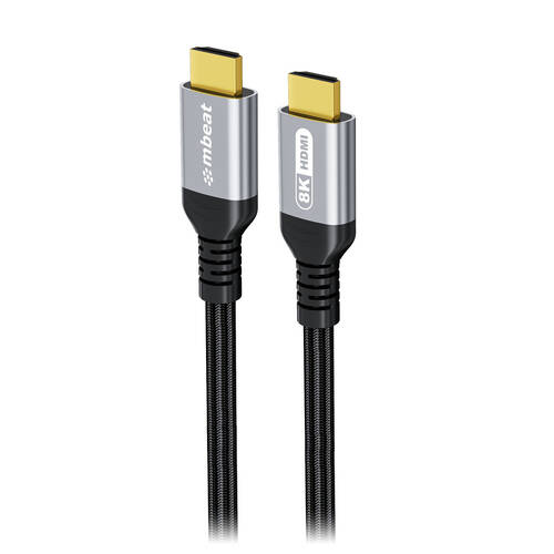 mbeat Tough Link 1.5m Certified 8K HDMI Cable 48Gbps Bandwidth Space Grey