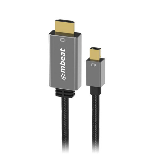 Mbeat Tough Link 1.8m Mini DisplayPort To HDMI Cable Grey