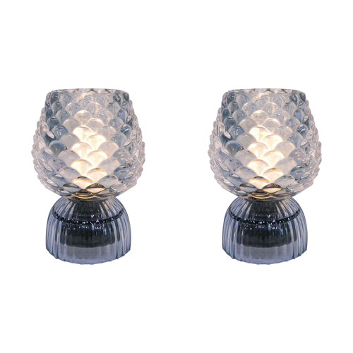 2PK LVD Led Glass Night Light Lamp Home/Room Decor 14.5cm - Blue