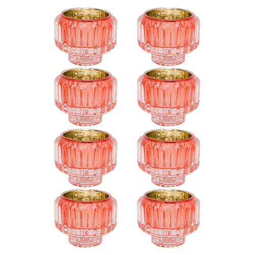 8PK LVD La Fiesta Glass Taper/Votive Candle Holder Decor - Amber