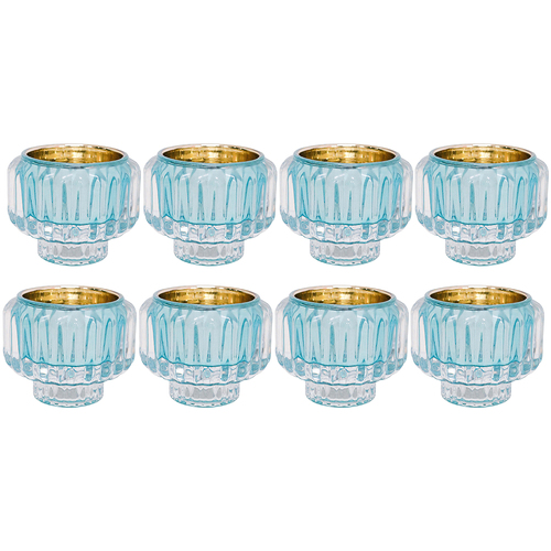 8PK LVD Candle Holder La Fiesta Decorative Lounge/Shelf Home Decor 7.5cm Aqua