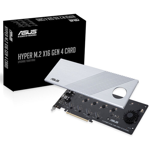 Asus Hyper M.2 x16 Gen 4 Video Card PCIe 4.0/3.0 AMD/NVMe RAID/Intel