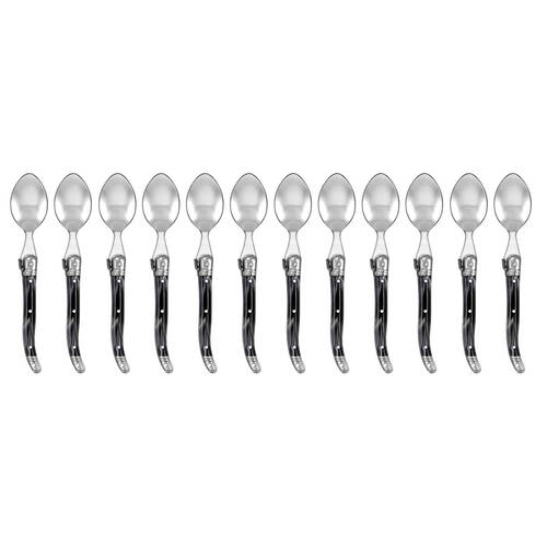 12pc Laguiole Etiquette 15.5cm Stainless Steel Teaspoon - Marble Black