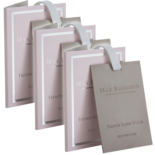 3PK Max Benjamin Scented Card French Linen Water 